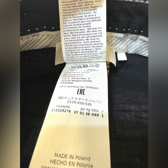 NWOT MaxMara Sportmax Herringbone Flared Pants - Picture 10 of 13